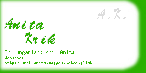 anita krik business card